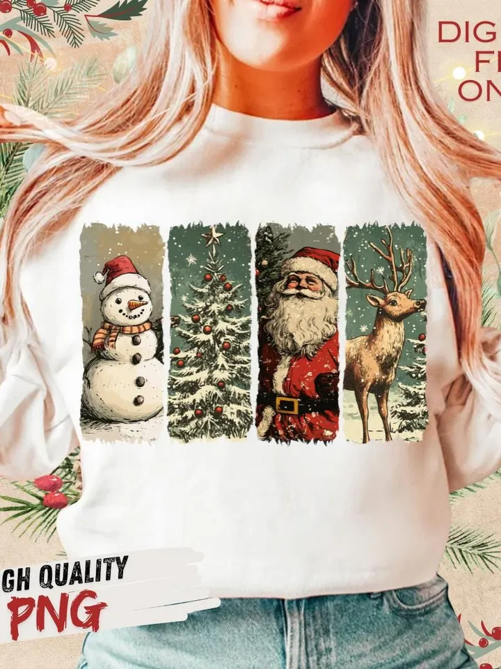 Retro Christmas PNG, Christmas Shirt PNG, Vintage Christmas PNG, Santa Claus png, Christmas Sublimation, Merry Christmas png, T-shirt design