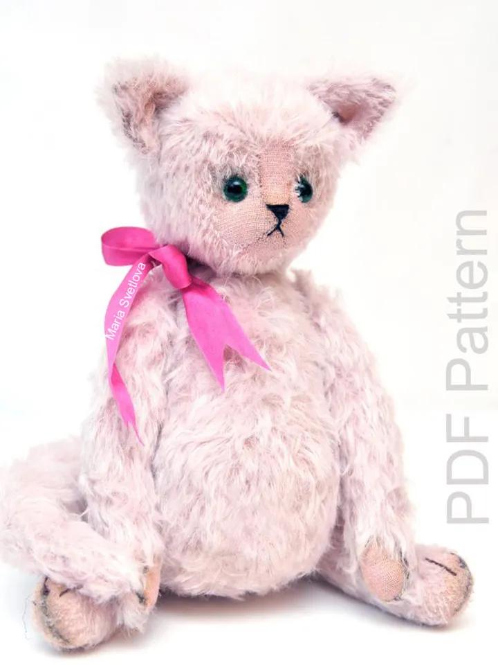 PDF 12" Alina Kitty Cat Sewing Pattern and Instructions/ fully jointed stuffed toy pattern/ classical pattern/ pussycat