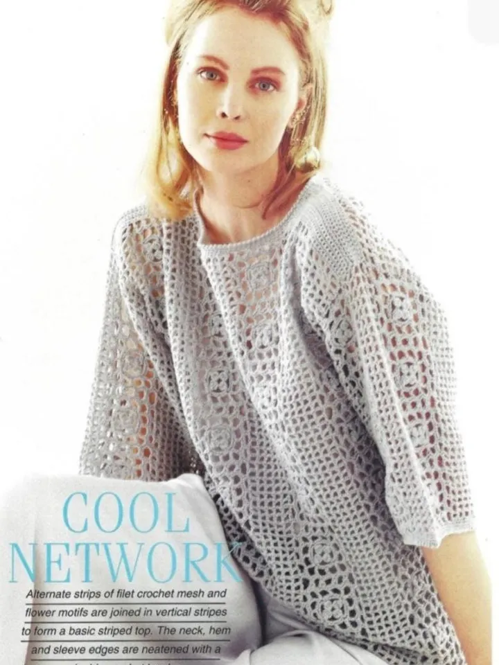 Crochet top pattern, crochet summer sweater women ladies crochet pdf