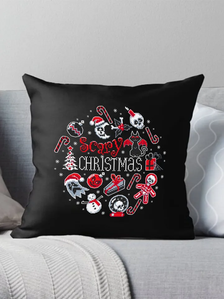 Gothic Christmas cross stitch pattern download PDF Spooky Christmas pattern digital Gothic embroidery PDF, DIY gothic decor Horror gift #N52