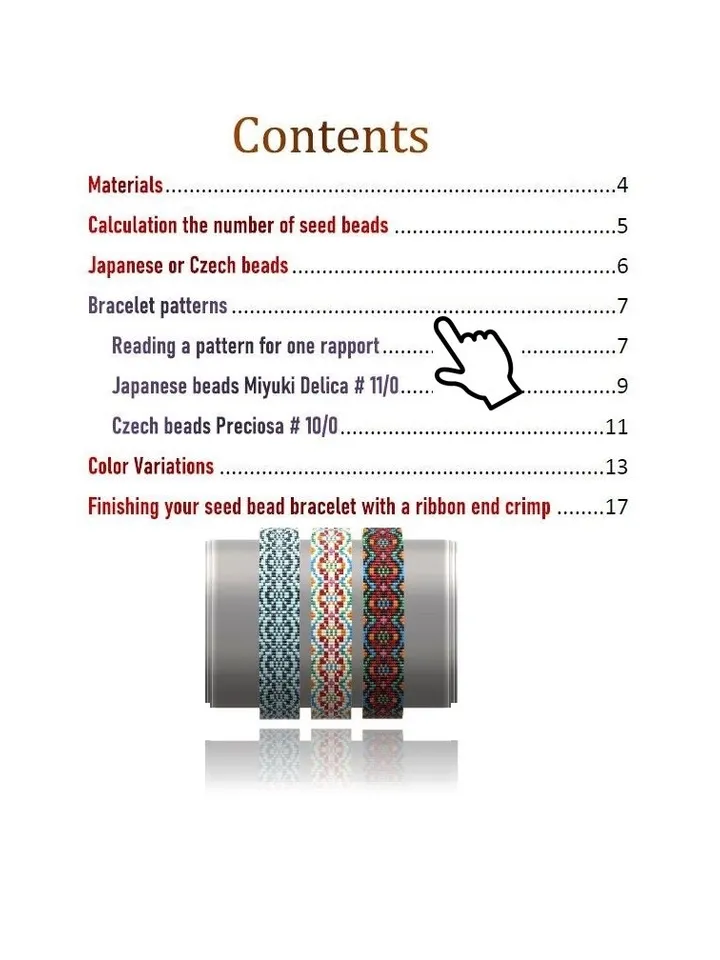 Cuff Bracelet Loom - Square Stitch Bead Patterns Bracelet Beading Patterns Bead loom pattern Miyuki Delicas - Preciosa Instant Download
