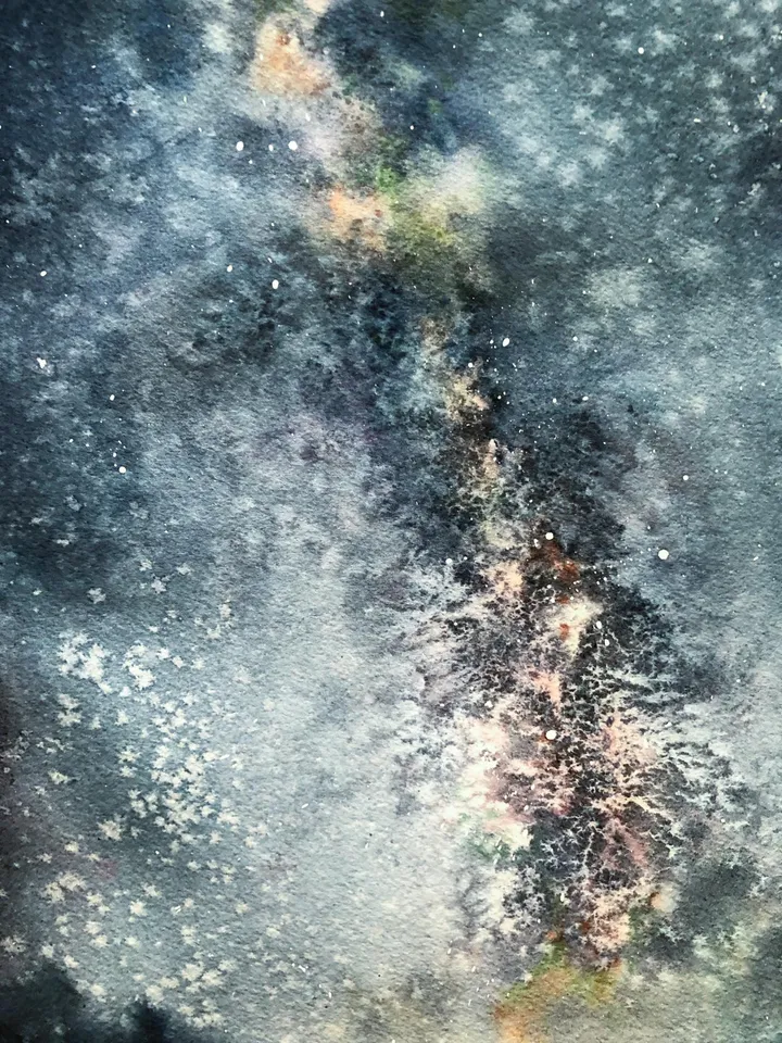 Stars wall art Space painting Night sky wall art Original watercolor painting