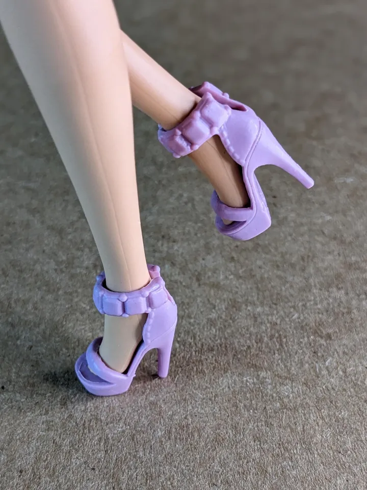 Purple heel sandals for 1/6 scale female dolls