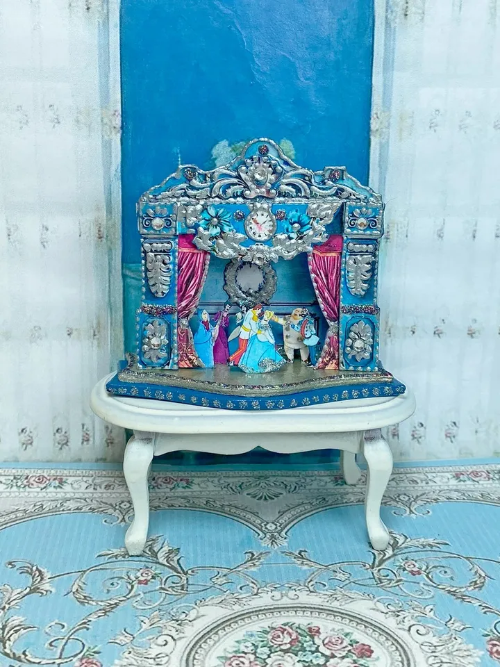 Puppet theater. Theater for a dollhouse. Handmade. Cinderella theater. Author's design.
