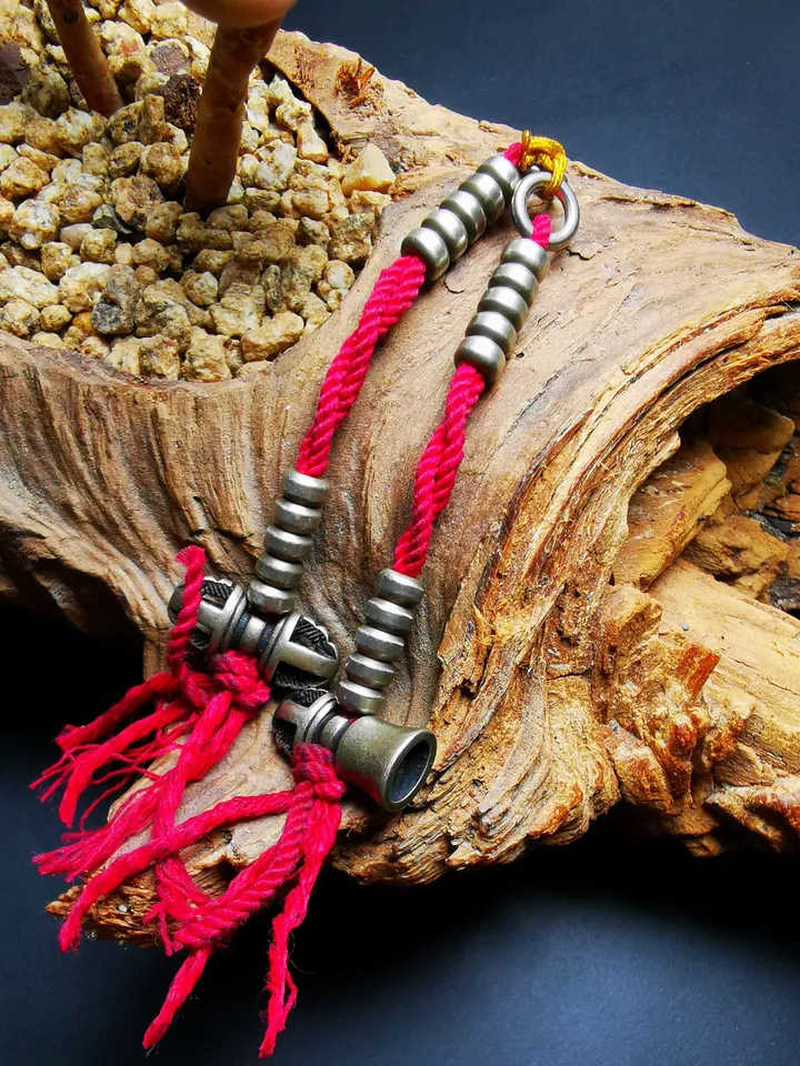 Gandhanra Handmade Tibetan Buddhist Mala Counters,Prayer Bead Counters,with Dorje and Vajra Pendant,Made of White Copper