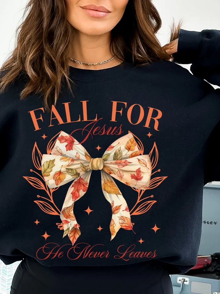 Fall for Jesus he leaves PNG, Fall Coquette Bow PNG, Fall Shirt PNG, Christian Png Autumn Sublimation Design, Trending Png, Digital Download