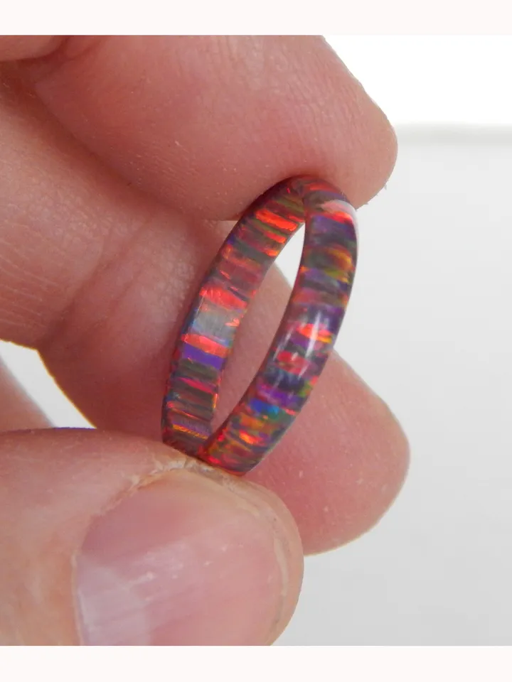 Unique very beautiful ring. Solid opal band. Solid opal ring.