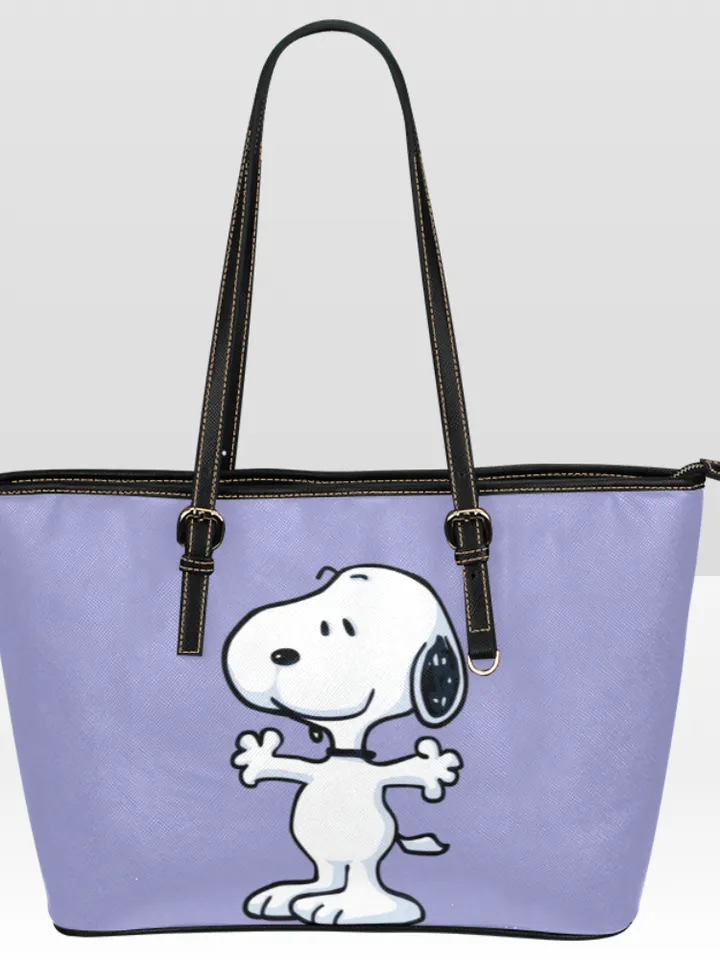 Snoopy Leather Tote Bag