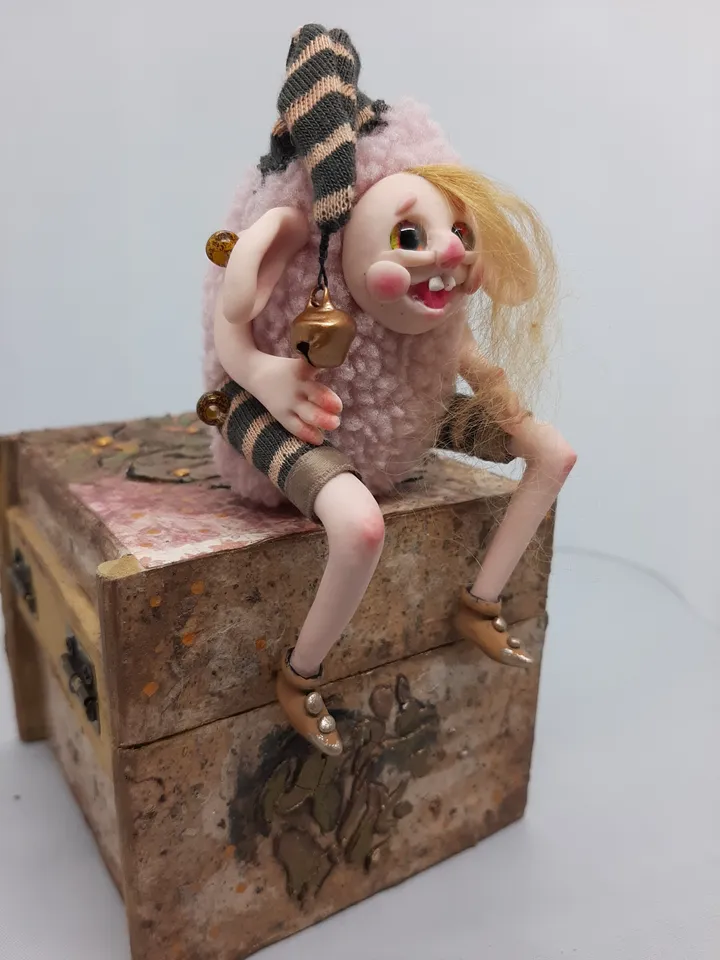 Miniature Elf Troll handmade art collectible doll ooak