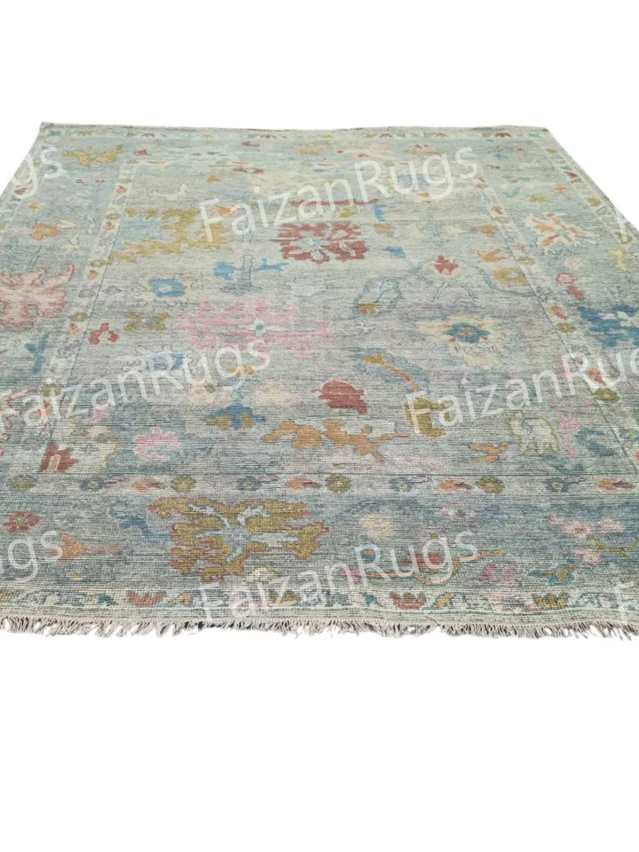 10X14 Gray Oushak rug muted multi size 8x10/9x12/10x14 Hand-knotted Vintage Oushak Wool Area Rug for Living Room, Dining room. oushak rug