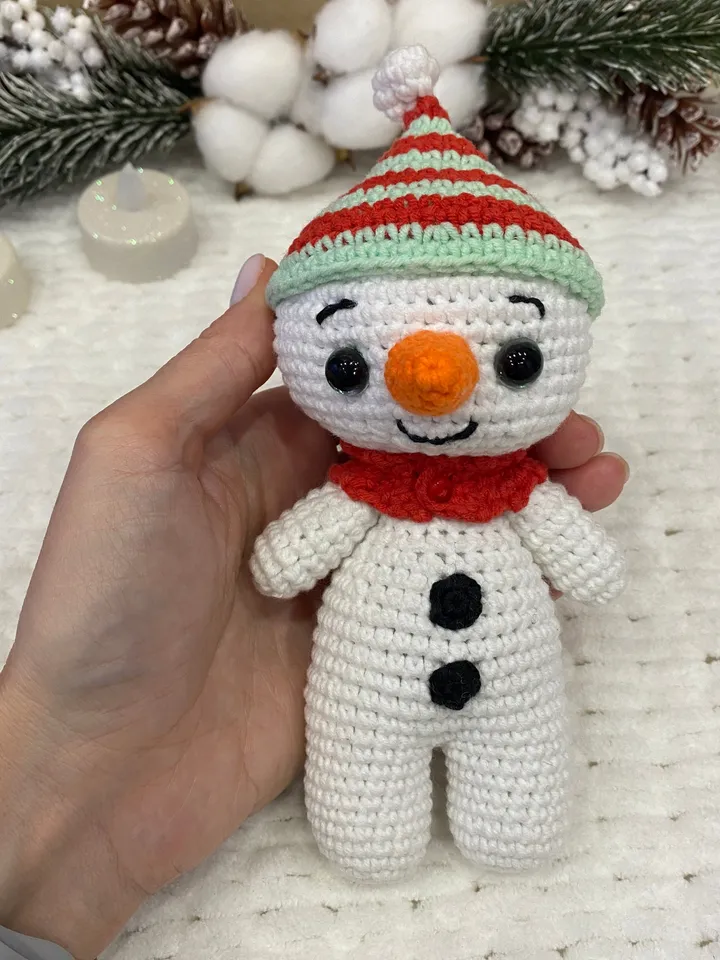 Crochet pattern SNOWMAN Christmas - Amigurumi patterns toy - Pdf English tutorial - New year ornaments