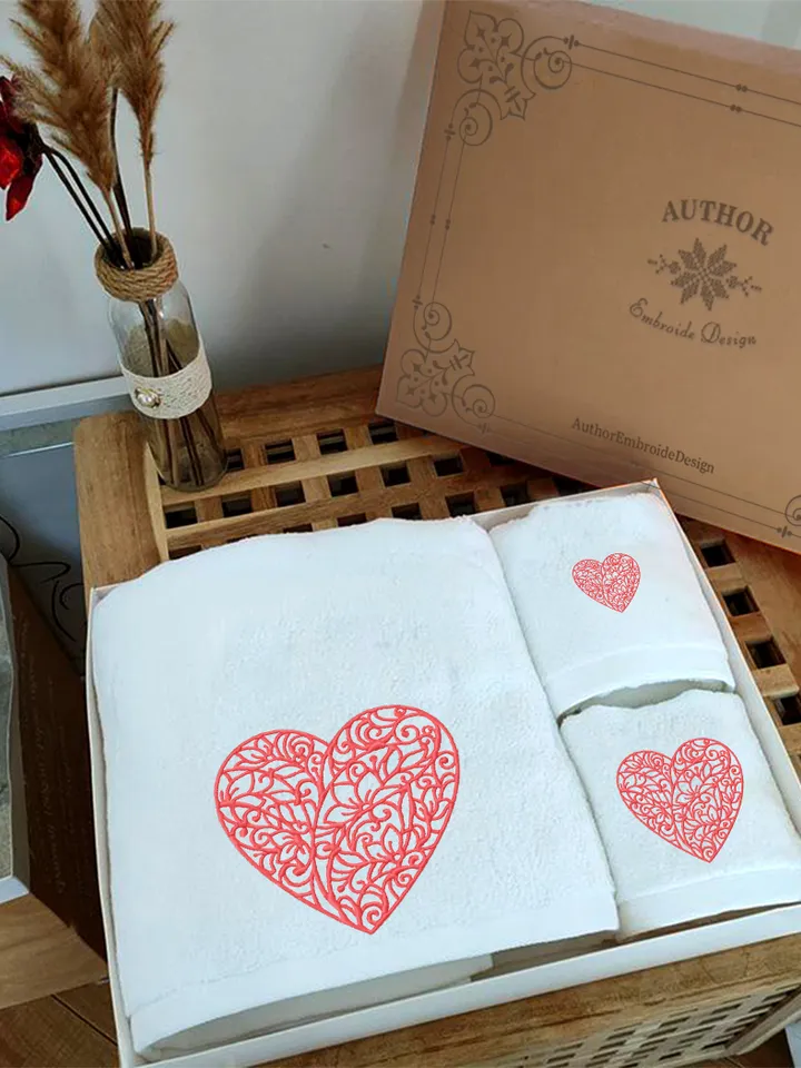 Floral Heart embroidery design Machine embroidery pattern 4 sizes, Embroidery files heart ornament instant download, Valentine heart #R22