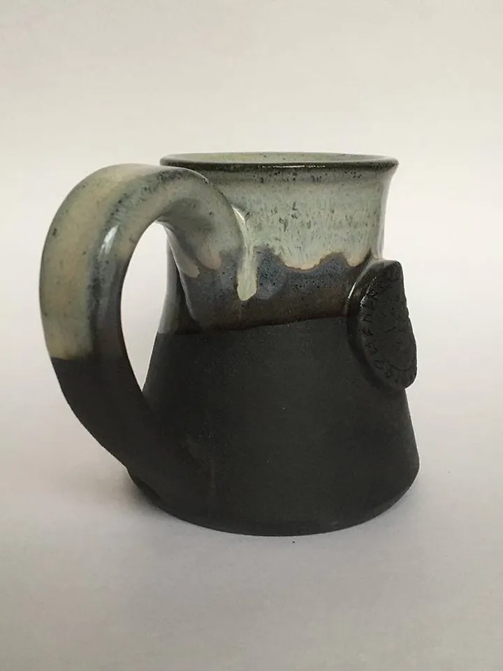 Vegvisir black, lemon and lavender stoneware mug