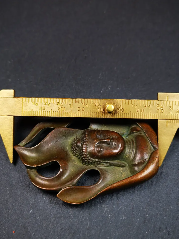 Gandhanra Vintage Shakyamuni Head Statue,Made of Red Copper,Height 2.9"