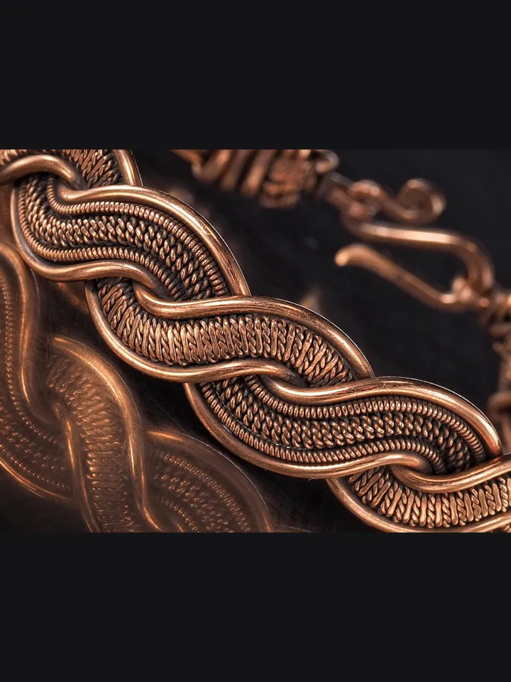 Wire wrapped copper bracelet for woman Antique style copper jewelry WireWrapArt
