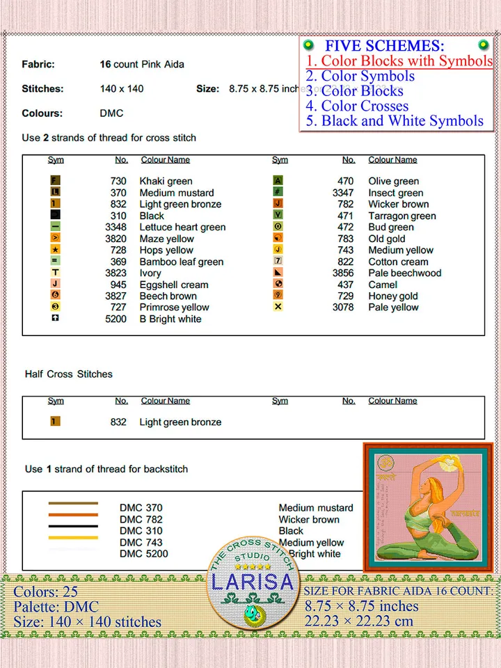 Yoga Cross Stitch Pattern | Yogini | Asana