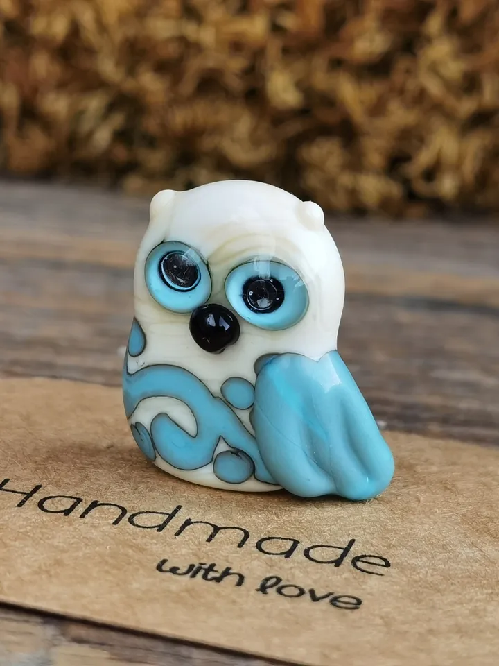 Glass figurines Miniature Owl figurine Tiny owl glass owl gifts graduation gifts Tiny glass animals terrarium figurines Animal figurines