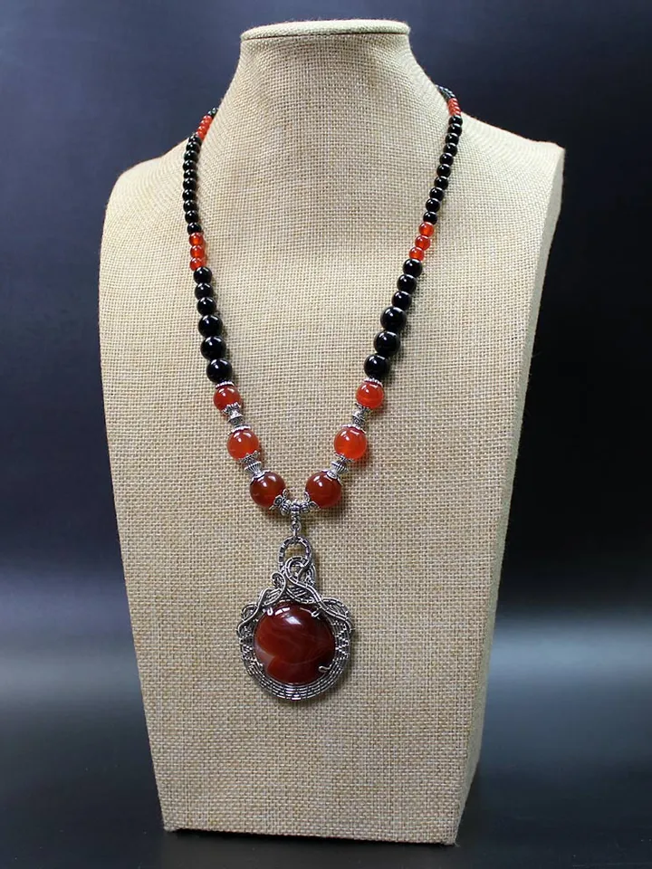 Handmade necklace with natural stones.