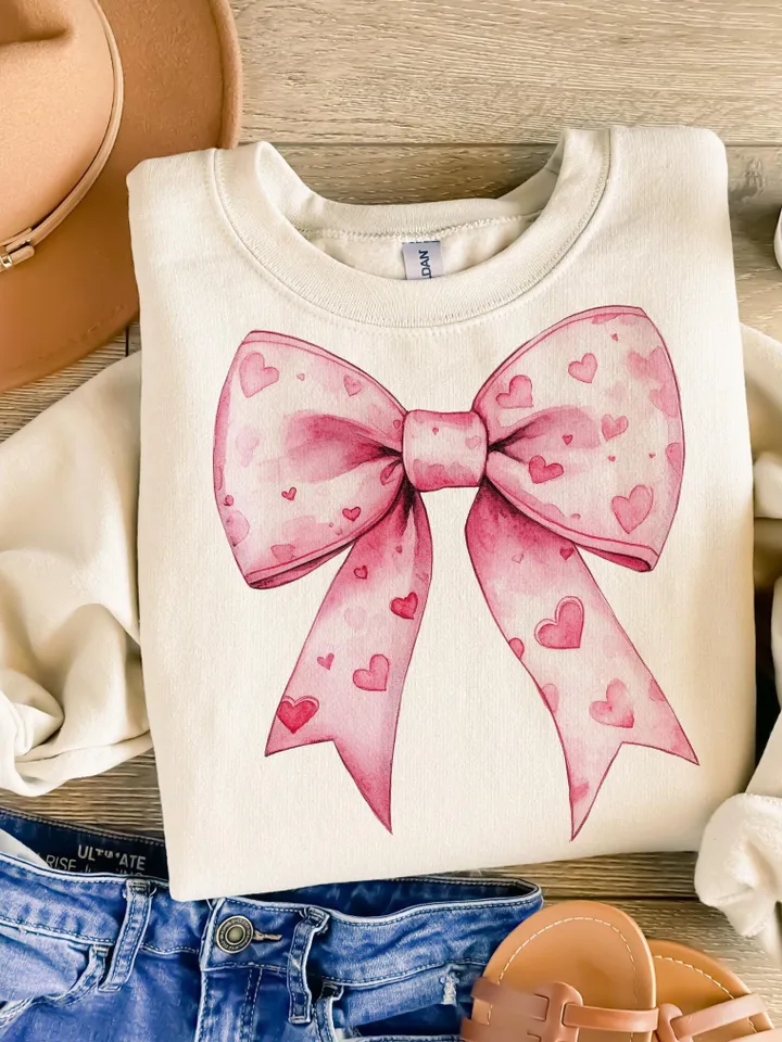 Valentine's day Heart Coquette bow Png, Retro Valentine Shirt Design, Valentine's Day Png, Valentine Love Png, valentine's day bow png