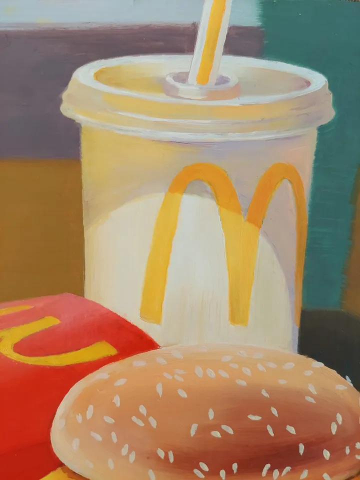 McDonalds Art Original Oil Painting 10x10 inches.