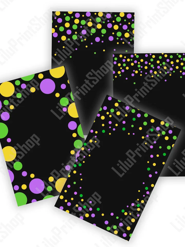 Confetti border overlay png Carnival clipart Mardi gras invitation Mardi gras png Mardi gras background 4 6 inch Mardi gras border clipart