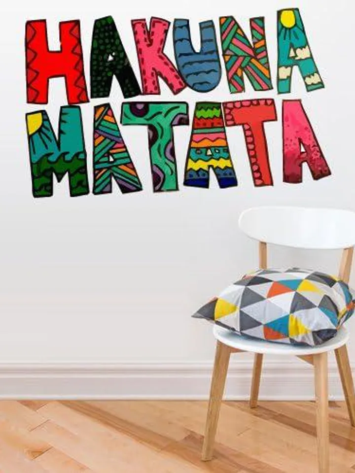 Hakuna Matata Wall Decal - Lion King Quote Sticker, Disney Nursery, Kids Room Art