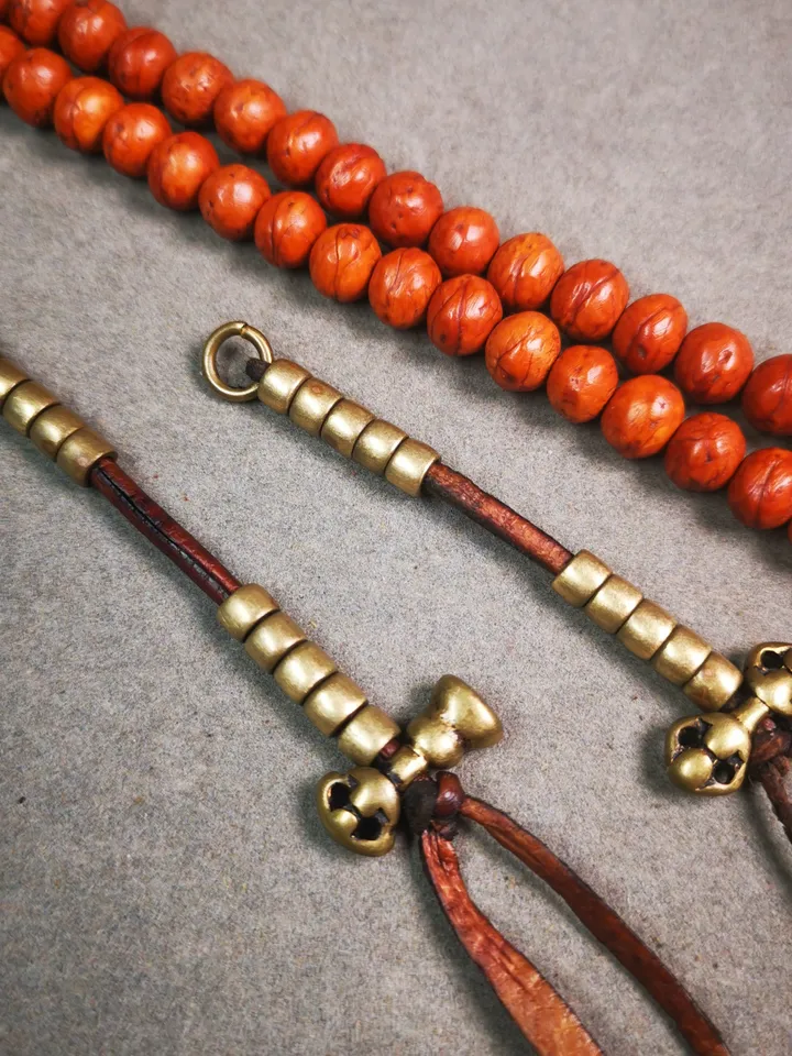 Gandhanra Handmade Tibetan Buddhist Mala Counters,Prayer Bead Counters,with Dorje and Vajra,Made of White Copper