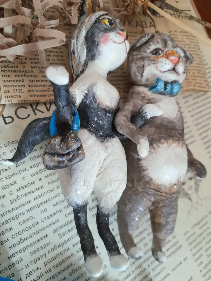 Cat Couple Theme Room Decor Cat Spun Coton Ornament Kitten Decor Cat Lover Gift Idea