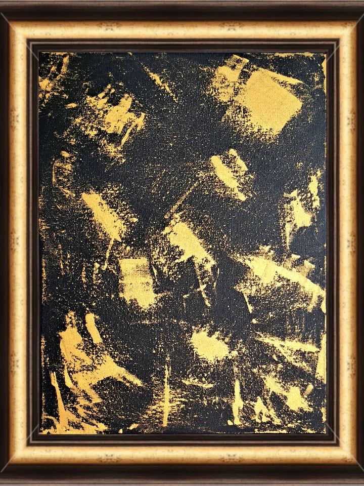 Interior oil painting with gold "Golden Marble" abstraction with gold paint abstract art on canvas contemporary art modern art