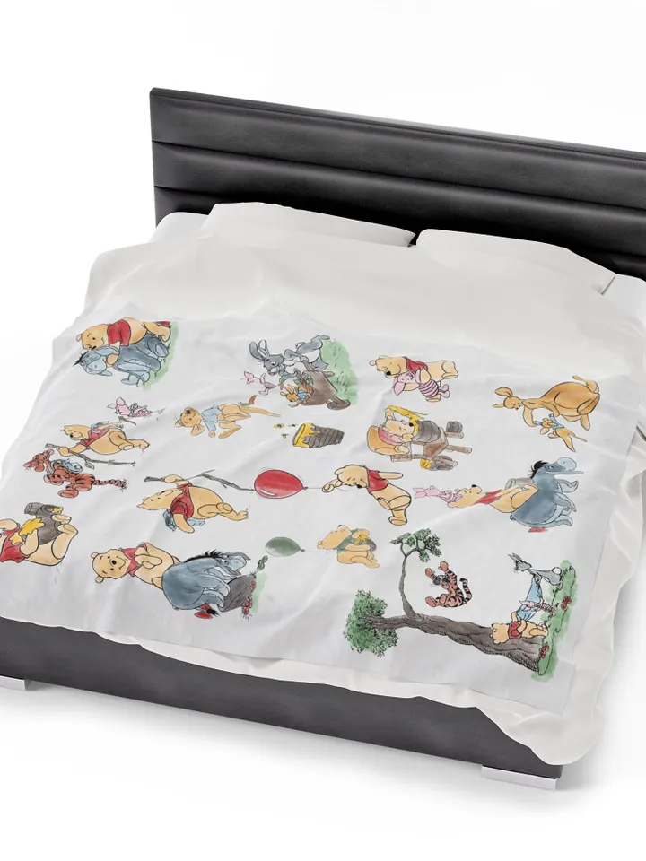 Winnie the Pooh Cozy Plush Blanket; Winnie the Pooh Baby Blanket; Hundred Acre Wood Blanket Gift for baby;