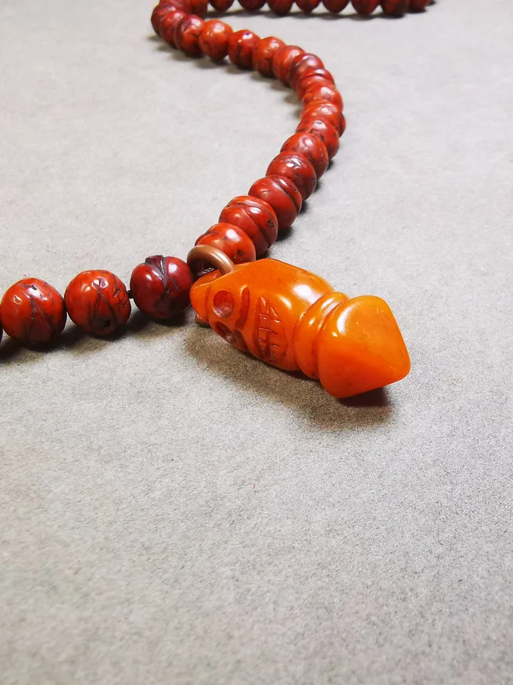 Gandhanra Tibetan Bone Carved Phurba Amulet, Ritual Implement Pendant