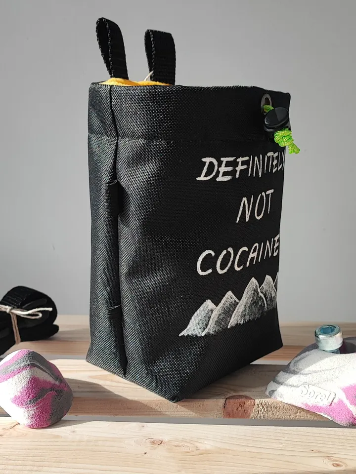 Chalk bag Not Cocaine for rock climbing and bouldering