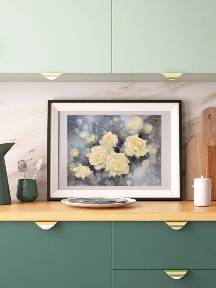 Roses Original Painting Flowers Watercolor Painting Floral Wall Art