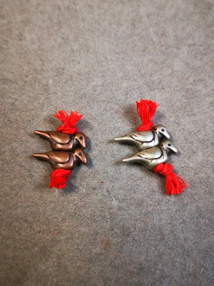 Gandhanra Antique Tibetan Amulet,Mini Phurba and Kartika(knife of the dakinis) ,for Prayer Bead Counter,Mala Accessories, Made of Red Copper