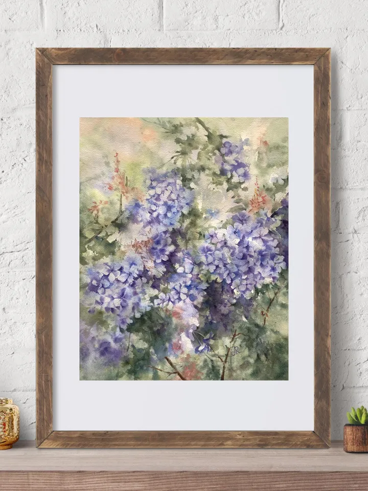 Wildflowers Original Painting Flowers Watercolor Wall Art Abstract Floral Artwork