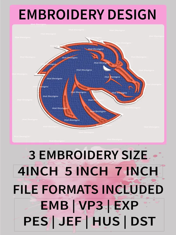 NCAA Boise State Broncos Embroidery File, 3 Sizes, 6 Formats, NCAA Machine Embroidery Design, NCAA Logo, NCAA Teams