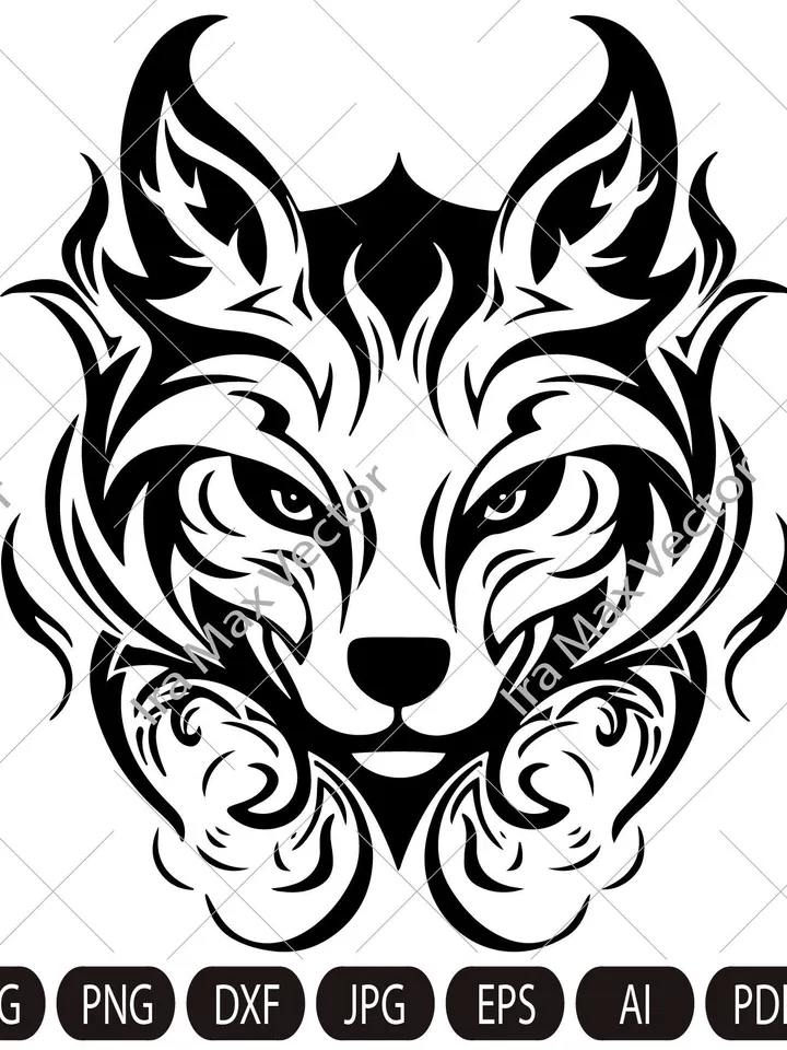 FOX Face svg / Fox Head svg / Fox svg /Fox Mascot svg / Fox Printable / Fox heraldic/ INSTANT DOWNLOAD