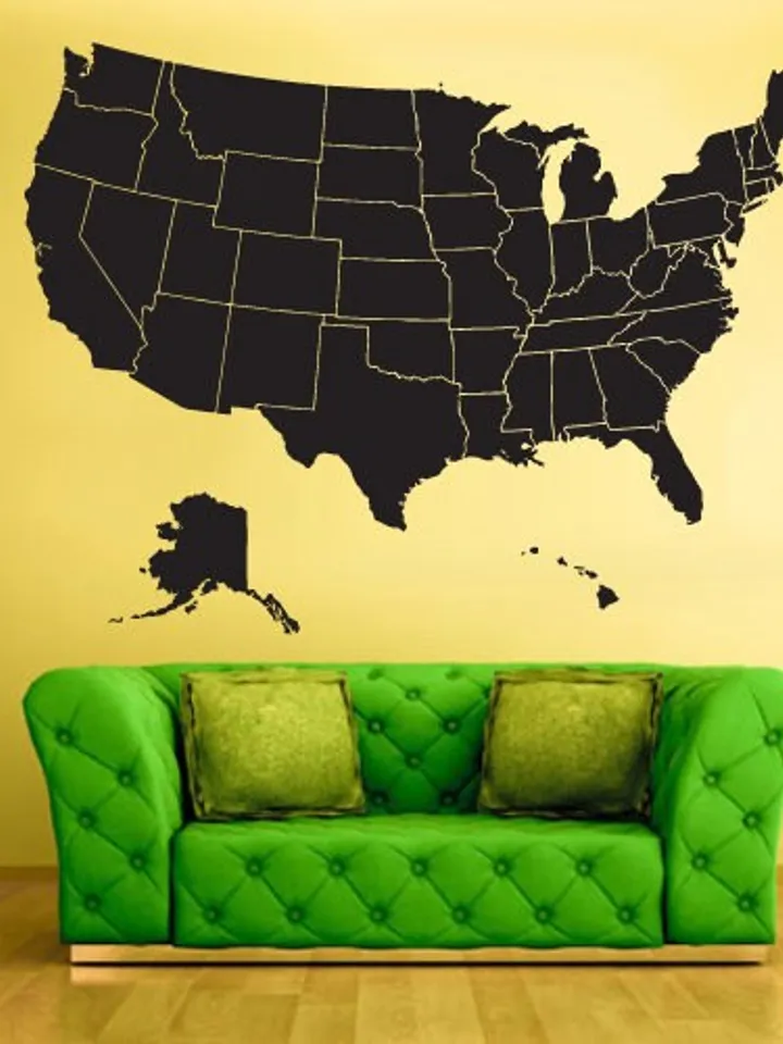 USA map Wall Decal United States Sticker z444