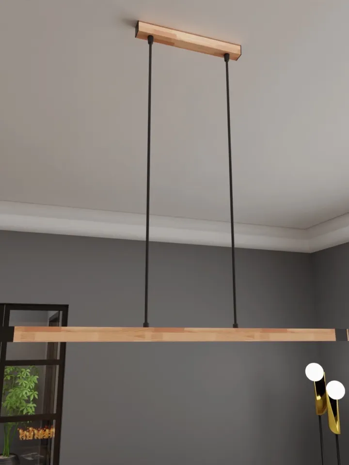 Black Modern Linear Pendant Hanging Chandelier with LED Light