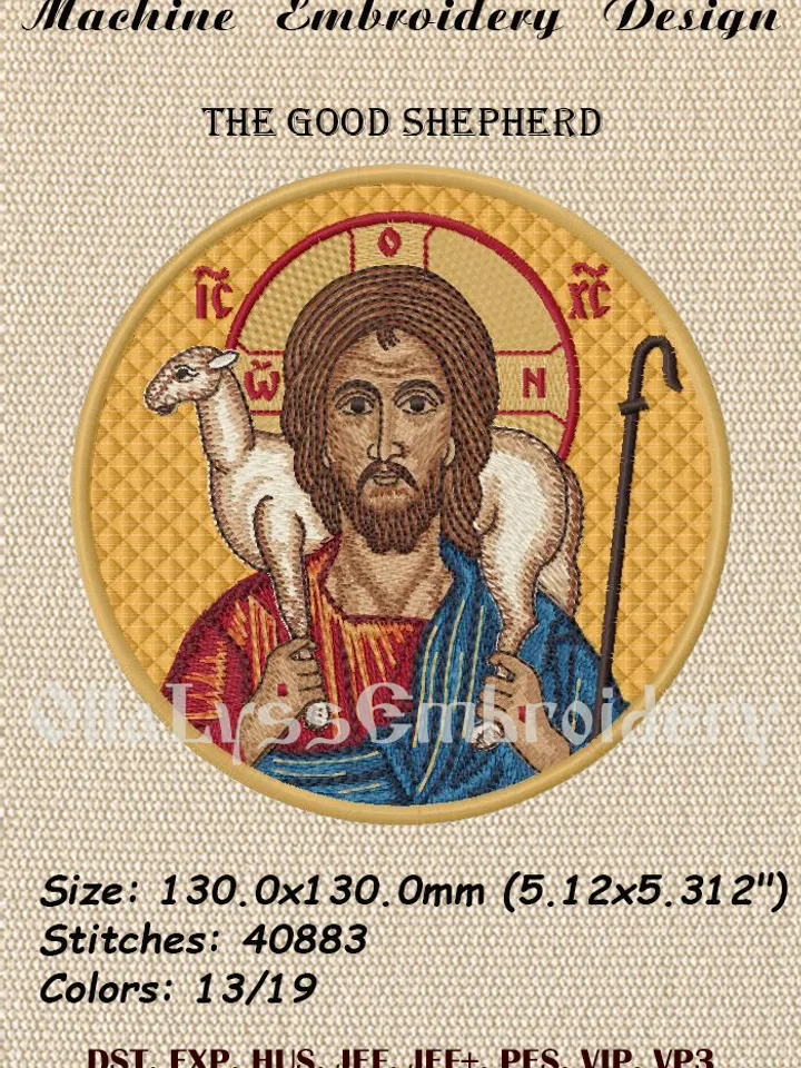 The Good Shepherd embroidery design
