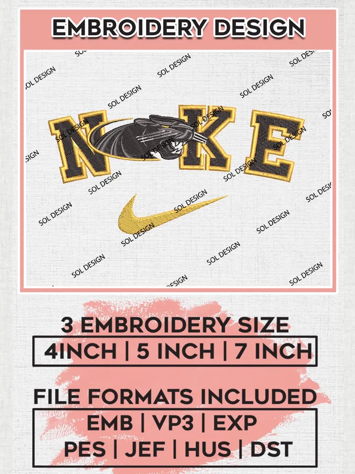 Nike Milwaukee Panthers Machine Embroidery Design, NCAA Milwaukee Panthers Embroidery Design files, NCAA Logo Embroidery Designs, NCAA Machine Embroidery Designs, Digital Download