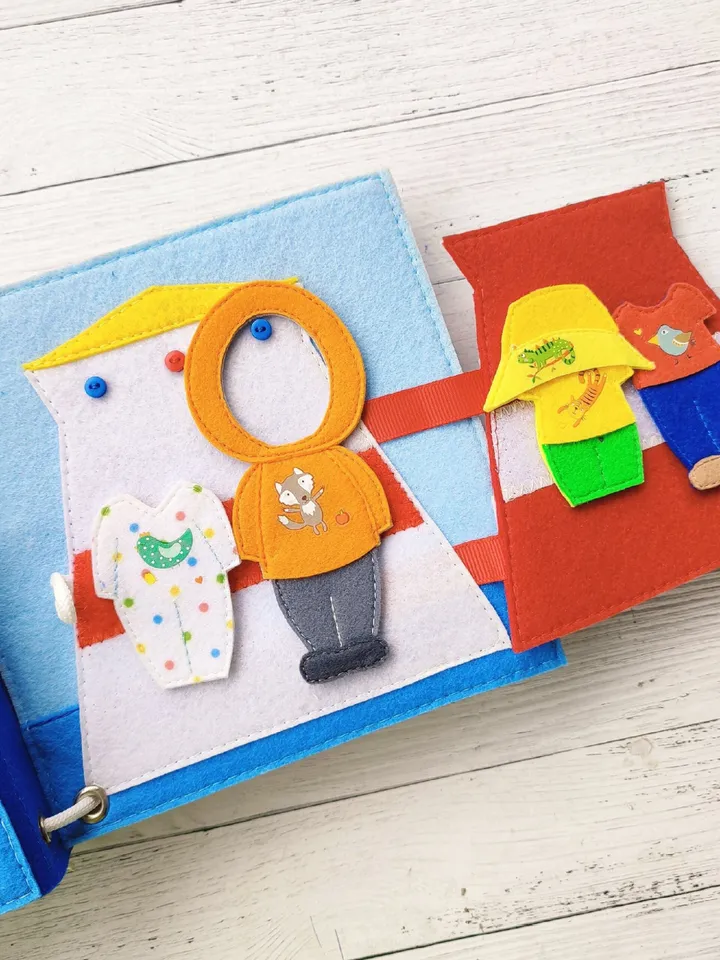 Quiet book pattern, Boys Dollhouse pattern, Felt book pattern pdf, Felt doll Pattern with clothes set, Dress up Doll, Busy book pattern