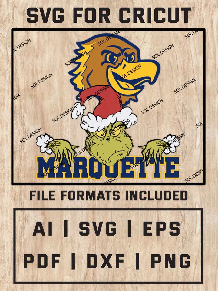 Grinch Marquette Golden Eagles SVG, NCAA SVG Design, NCAA Marquette Golden Eagles SVG, NCAA Golden Eagles Cricut, Christmas Svg, Grinch svg, Digital Download