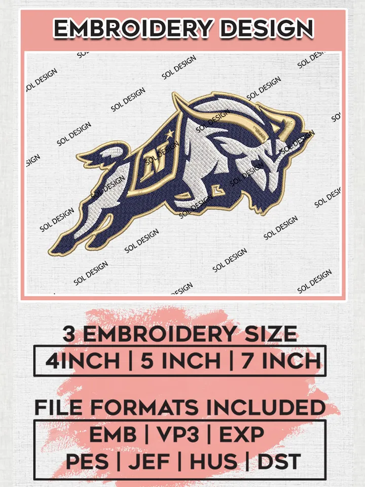 Navy Midshipmen Mascot Embroidery Designs, NCAA Logo Embroidery Files, NCAA Navy Midshipmen Logo, NCAA Embroidery Designs, Machine Embroidery Designs, Digital Download