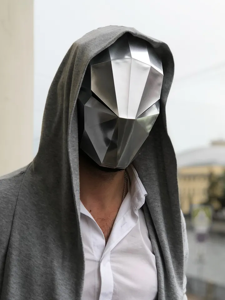 Papercraft Mask of the Future 1, Digital Template, PDF Download, Gurko, 3D Low Poly Animal Mask, DIY Origami, Pepakura, Paper Mask, Costume