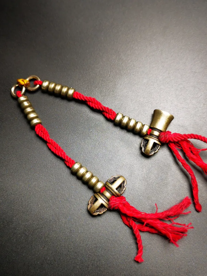 Gandhanra Handmade Tibetan Buddhist Mala Counters,Prayer Bead Counters,with Dorje and Vajra Pendant,Made of White Copper
