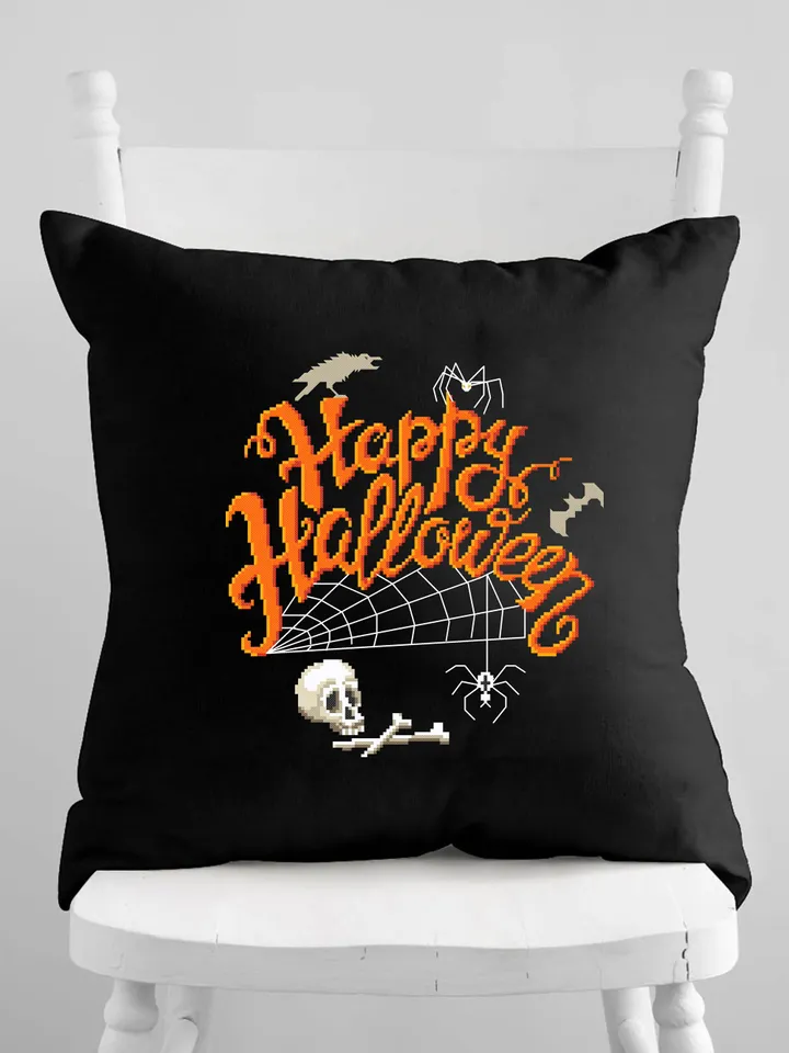 Happy Halloween cross stitch pattern download PDF Halloween skull cross stitch Spooky xstitch chart Halloween quotes Magic embroidery #H10
