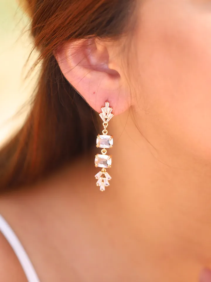 Art Deco Statement Wedding Earrings, Sparkling Crystal Chandelier Bridal Earrings, Boho Wedding Earrings, Gatsby Bridal Jewelry Jewellery