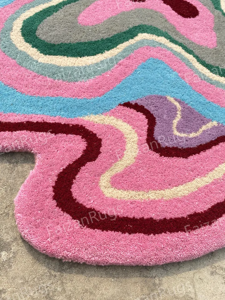 Funky rug, stunning pink rug, hand-tufted area rug, kitchen rug, living room rug, kids' rug, 3x5, 5x7, 6x9, 7x10, 8x10, 9x12, custom rug.