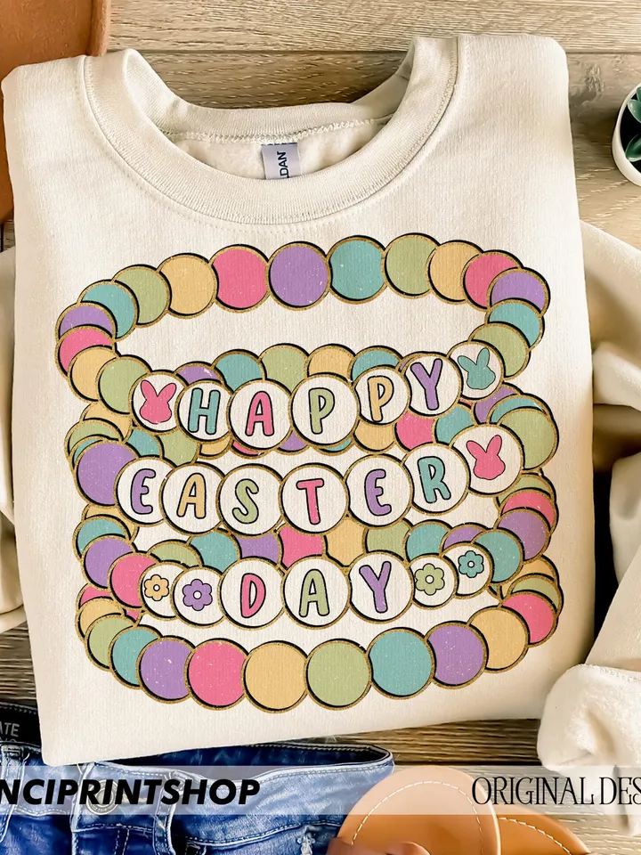 Easter Day Friendship Bracelet Png, Colorful Easter png, Easter png, Retro Easter png, Glitter Easter, Happy Easter png, Easter Bunny png